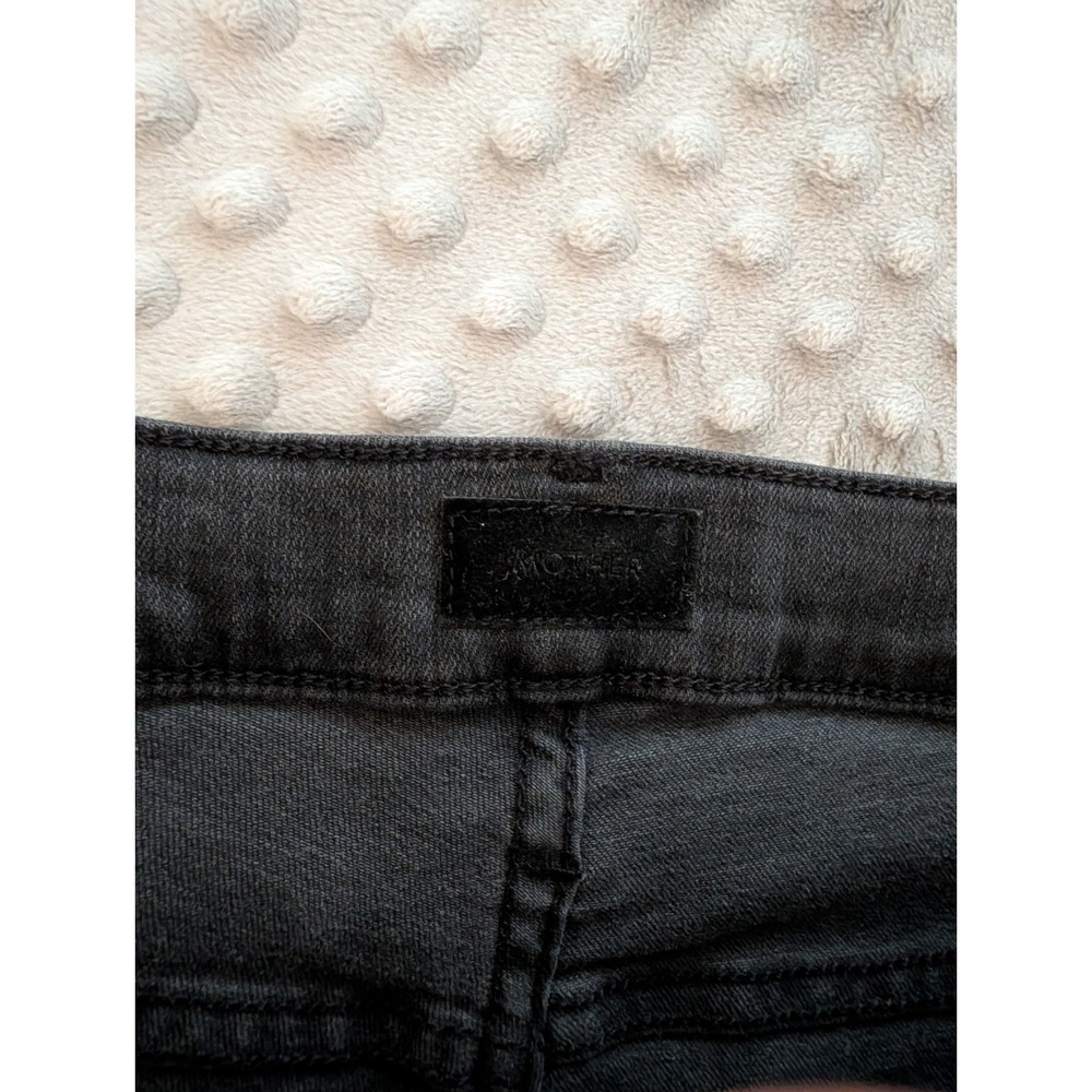 Mother The Weekender Fray Jeans Women's 27x31 Black Gray Raw Hem Washed Denim - Picture 14 of 16